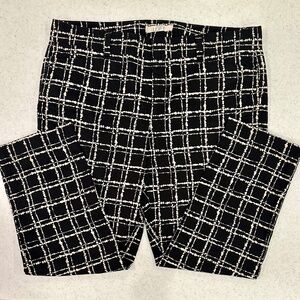 NEW Ann Taylor Loft Black & White Cropped Straight Leg Stretch Pants